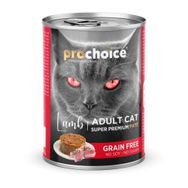 Prochoice Kuzu Etli Şekersiz Tahılsız Ezme 12x400 gr Yetişkin Kedi Konservesi