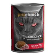 Prochoice Kuzu Etli Şekersiz Tahılsız Ezme 6x400 gr Yetişkin Kedi Konservesi