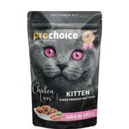 Prochoice Pouch Jöle İçinde Tavuklu ve Ciğerli Tahılsız 85 gr Yavru Kedi Konservesi