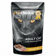 Prochoice Pouch Jöle İçinde Tavuklu ve Ciğerli Tahılsız 85 gr Yetişkin Kedi Konservesi