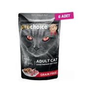 Prochoice Tahılsız Kuzu ve Ciğerli Yetişkin 6x85 gr Kedi Konservesi