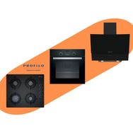 Profilo FRMA126S - 0036P6O10D - DVE6G560 Siyah 3'lü Ankastre Set