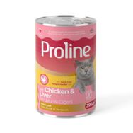 Proline 12x395 gr Tavuklu ve Ciğerli Pate İçinde Et Parçacıklı Konserve Yetişkin Kedi Maması