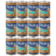 Proline 12x400 gr Sos İçinde Et Parçacıklı Dana Etli Yetişkin Köpek Konservesi