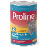 Proline 400 gr Sos İçinde Et Parçacıklı Somonlu ve Alabalıklı Yetişkin Kedi Konservesi