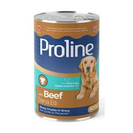 Proline 6x400 gr Sos İçinde Et Parçacıklı Dana Etli Yetişkin Köpek Konservesi