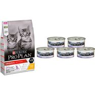Proplan Kitten Junior Tavuklu 400 gr Yavru Kedi Maması + 5 Adet Yavru Konserve Kedi Maması