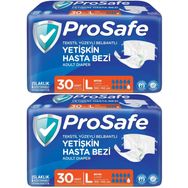 Prosafe 2 Paket 30'lu L-Büyük Boy Bel Bantlı Tekstil Yüzey Yetişkin Hasta Bezi