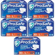 Prosafe 5 Paket 30'lu L-Büyük Boy Bel Bantlı Tekstil Yüzey Yetişkin Hasta Bezi
