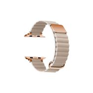 PSR aksesuar Watch 7 41 mm Uyumlu KRD-78 Krem PU Deri Strap Kayış Kordon