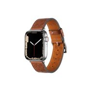 PSR aksesuar Watch 7 45 mm Uyumlu KRD-76 Kahverengi PU Deri Kordon Strap Kayış Kordon