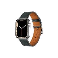 PSR aksesuar Watch 7 45 mm Uyumlu KRD-76 Koyu Yeşil PU Deri Strap Kayış Kordon