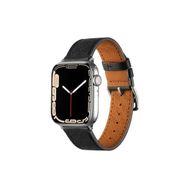 PSR aksesuar Watch 7 45 mm Uyumlu KRD-76 Siyah PU Deri Strap Kayış Kordon