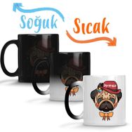 Pug Köpek Sihirli Porselen Kupa