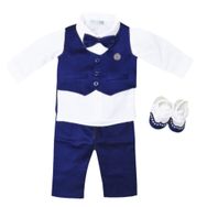 Pugi Baby 2031 3-6 Ay Klasik Yaka Erkek Bebek Mevlüt Takımı