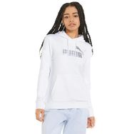 Puma 84909602 Ess+ Metallic Logo Hoodie Beyaz Kadın Sweatshirt