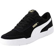 Puma Caracal Suede Trainers Black White Team Gold Unisex Yetişkin Spor Ayakkabı