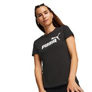 Puma Essentials Logo Siyah Kısa Kollu Kadın T-Shirt
