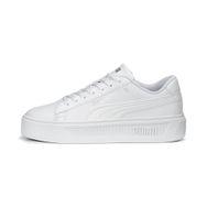 Puma Smash Platform V3-Puma White-Puma Silver Low Kadın Bot