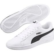 Puma Smash V2 Buck Erkek Spor Ayakkabı Gri Siyah Beyaz