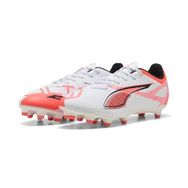 Puma Ultra 5 Play Fg/Ag Jr White Black Glowing Red Unisex Futbol Ayakkabısı