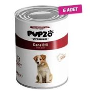 Pupzo 6x415 gr Dana Etli Ve Parça Etli Yavru Köpek Konservesi