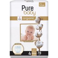 Pure Baby Organic No:4 Maxi 78 Adet Bebek Bezi