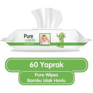 Pure Wipes 60x24 Adet 1440 Yaprak Organik Bambu Islak Havlu