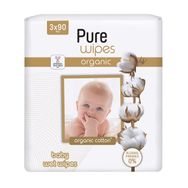 Pure Wipes Organik Pamuklu Bebek Islak Mendil 3x90 Adet