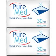 PureMed 60x90cm 60 Adet Tekstil Yüzeyli Hasta Altı Bezi Serme Yatak Koruyucu