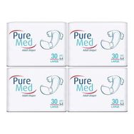 PureMed Bel Bantlı Tekstil Yüzey Large 30x4 Adet Hasta Bezi