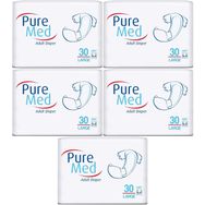 PureMed Bel Bantlı Tekstil Yüzey Large 30x5 Adet Hasta Bezi