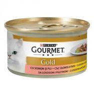 Purina 24x85 gr Gourmet Gold Parça Etli Soslu Somon Tavuk Etli Kedi Konserversi