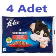 Purina Felix Multipack Sığır ve Tavuk Etli 4x85 gr Yetişkin Yaş Kedi Maması