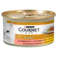 Purina Gourmet Gold 6×85 gr Parça Etli Soslu Somonlu Tavuklu Kedi Konservesi