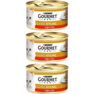 Purina Gourmet Gold Kıyılmış Sığır Eti 3x85 gr Kedi Konserve Maması