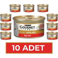 Purina Gourmet Gold Kıyılmış Sığır Etli 10x85 gr Yaş Kedi Maması