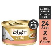 Purina Gourmet Gold Parça Alabalık Sebze 24x85 gr Yaş Kedi Konservesi