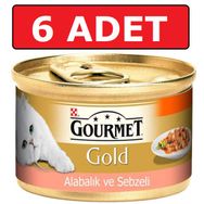 Purina Parça Etli Alabalıklı ve Sebzeli 6x85 gr Kedi Konserve Yaş Maması
