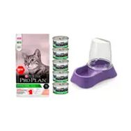 Purina Pro Plan Somonlu 3 kg Kısırlaştırılmış Kedi Maması + Pro Plan Sterilised 5x85 gr Somonlu Konserve + Evohe Mama Kabı
