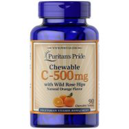 Puritan's Pride Vitamin C 500 mg Wild Rose Hips 90 Çiğnenebilir Tablet