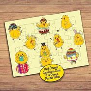 PZ124 Eğlenceli Civcivler Çocuklara Özel Puzzle Yapboz Tablo