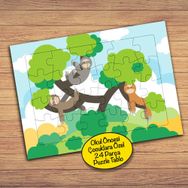 PZ138 Ağaçtaki Sevimli Maymunlar Çocuklara Özel Puzzle Yapboz Tablo