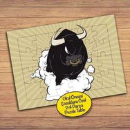 PZ140 Kızgın Öfkeli Boğa Çocuklara Özel Puzzle Yapboz Tablo