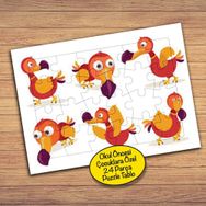 PZ158 Şaşkın Sevimli Kuş Çocuklara Özel Puzzle Yapboz Tablo