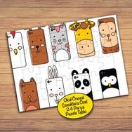 PZ165 Kalıpılaşmış Hayvanlar Çocuklara Özel Puzzle Yapboz Tablo