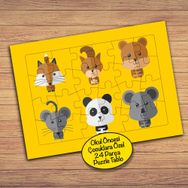 PZ184 Hayvanları Tanıyalım Çocuklara Özel Puzzle Yapboz Tablo