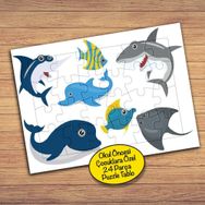 PZ79 Deniz Canlıları Balıklar Çocuklara Özel Puzzle Yapboz Tablo
