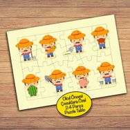 PZ89 Çiftçi Minik Adam Çocuklara Özel Puzzle Yapboz Tablo