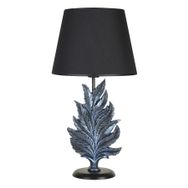 Qdec Modern Dizayn Cobalt Siyah Yaprak Abajur